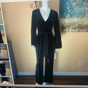Calvin Klein Faux Wrap Velvet Jumpsuit Size 14